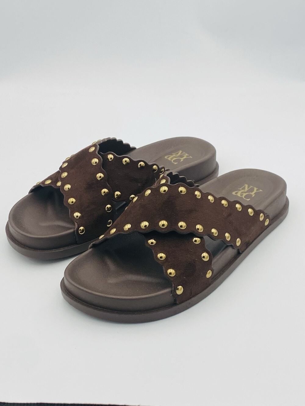 Faux-Suede New York & Company Women's Barnett Slides Sandals Sz 7